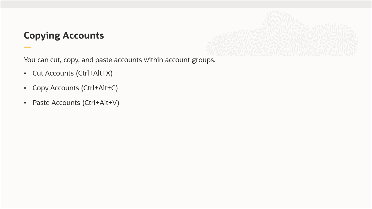 Account groups